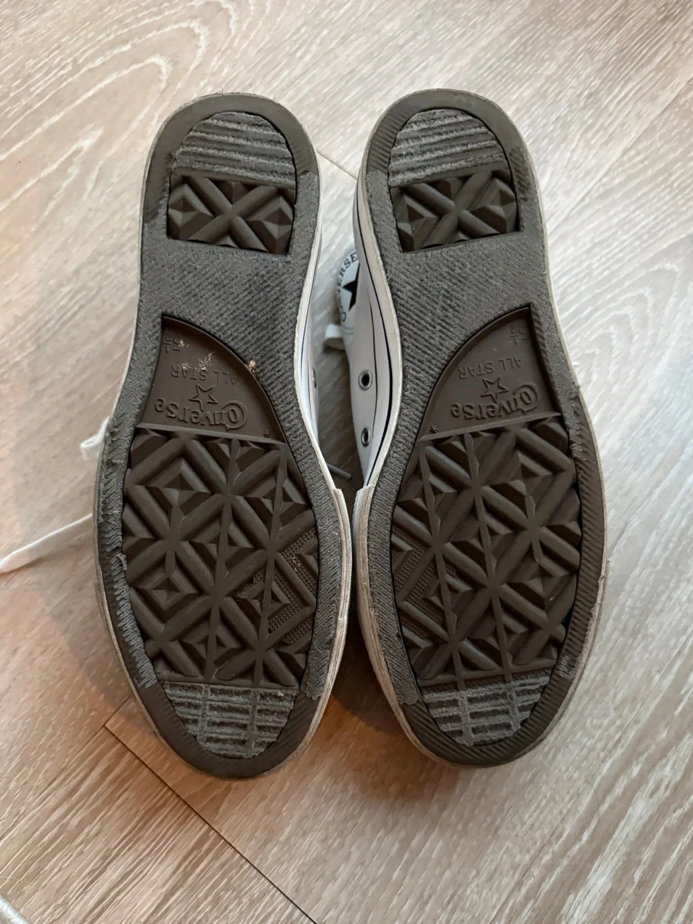 Converse High Top Sneakers in Off-White with Black Trim - Picture 5 of 5